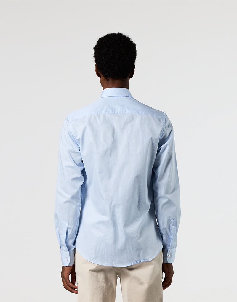 Camisa Italia mini cuadro celeste