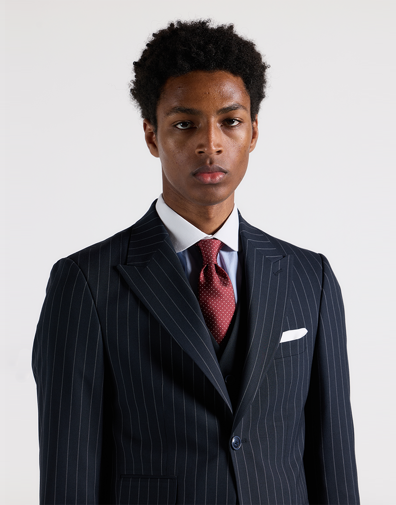 Slim Fit Traje De Hombre Raya Diplomatica Traje Raya Diplomatica