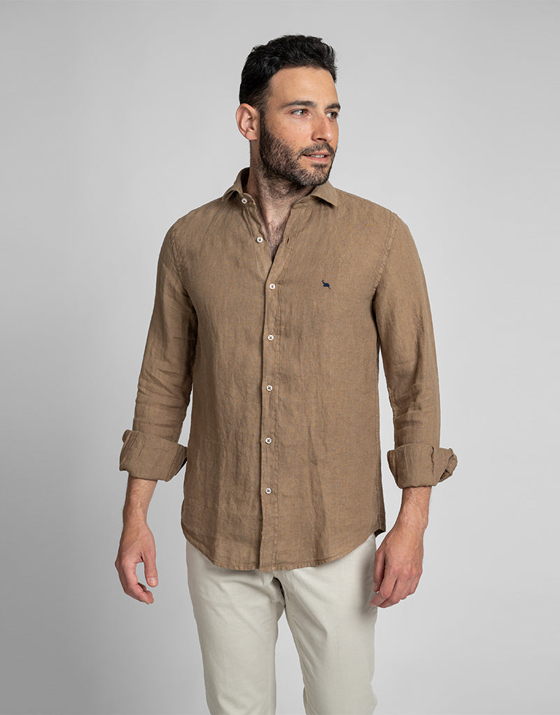Corbata Burdeos Corbatas Ã¡alvaro Moreno Camisa Lino Camel