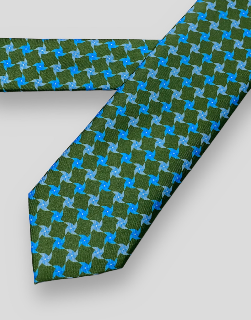 Corbata khaki pajarita azul