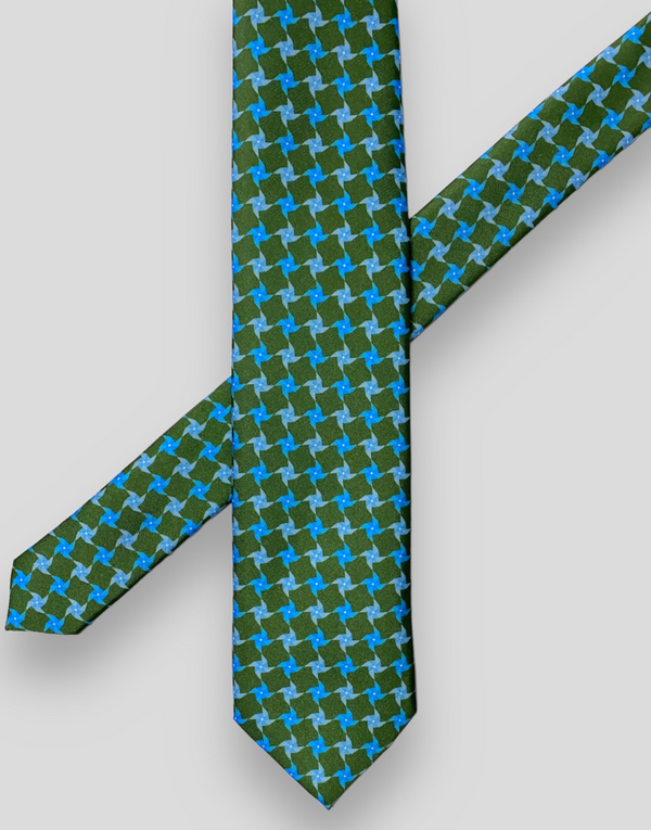 Corbata khaki pajarita azul