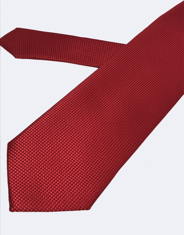 Corbata lisa estructura roja
