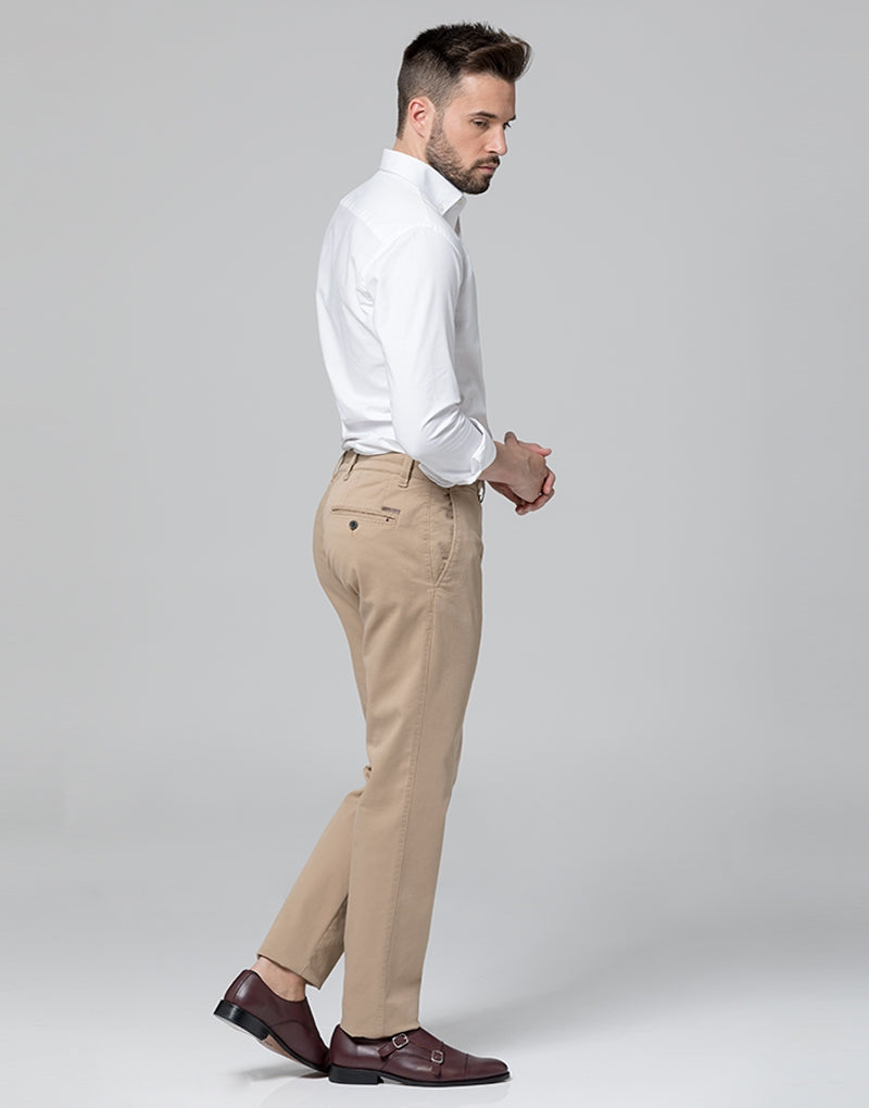 Pantalón chino entretiempo beige regular fit