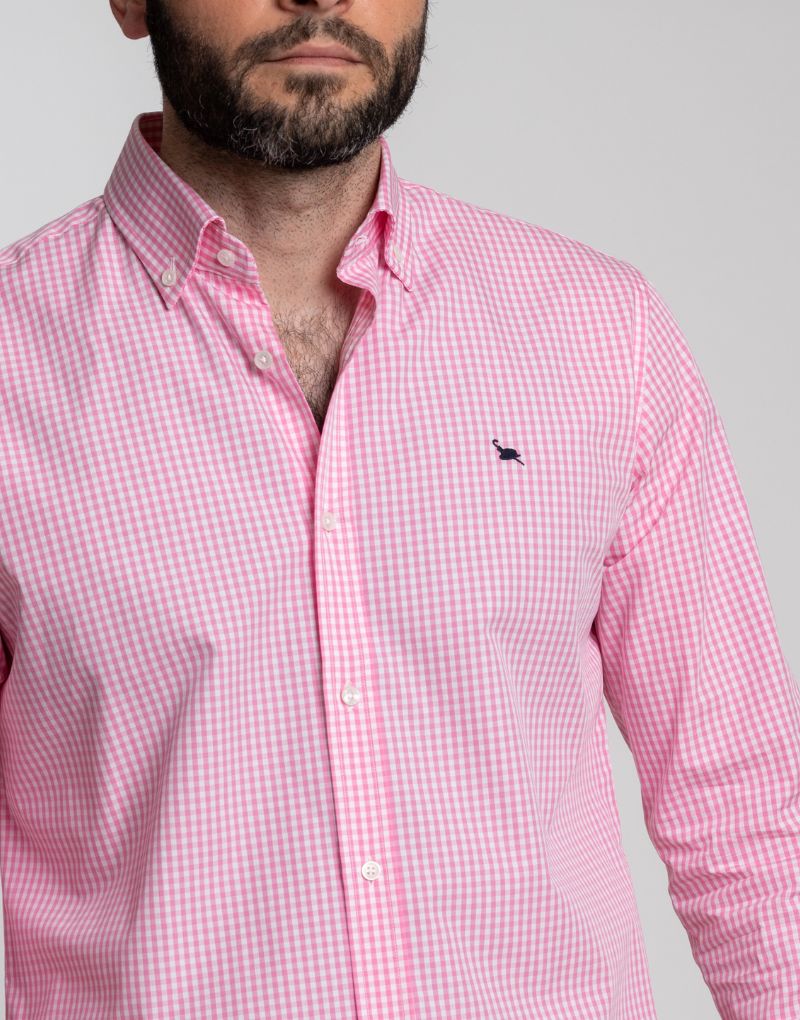 Camisa cuadros vichy rosa