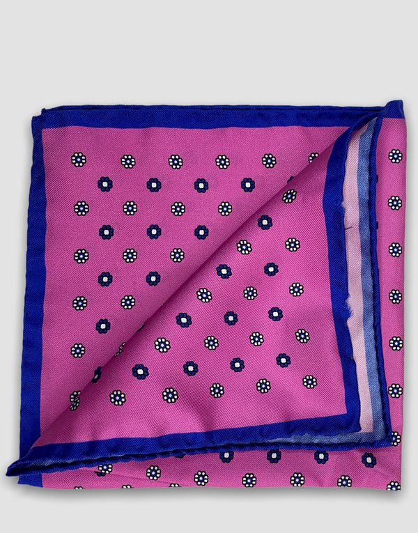 Pañuelo seda twill flor fucsia