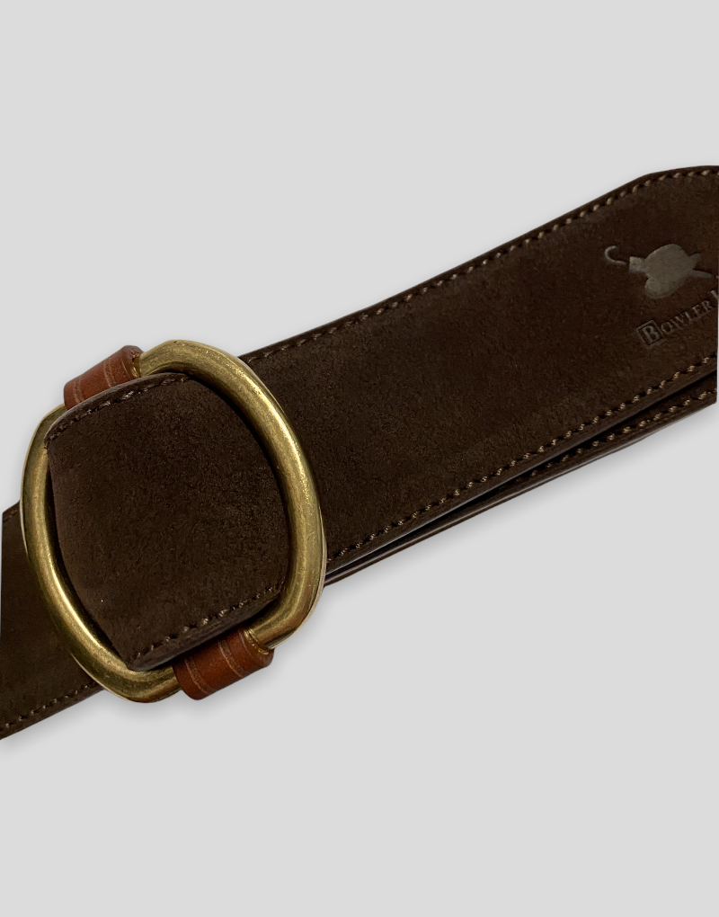 Cinturón serraje marrón hebilla pasada