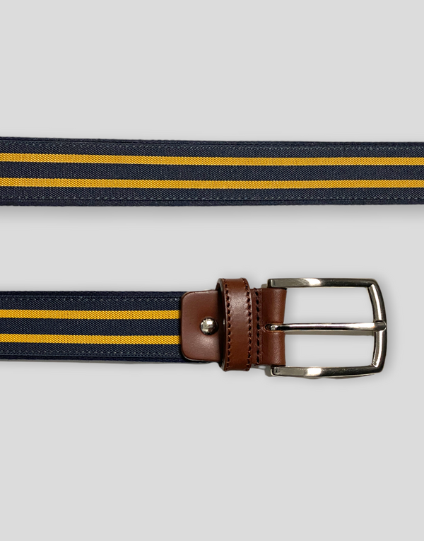 Cinturón azul marino bandas amarillas