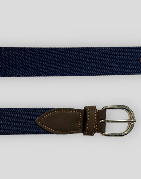 Cinturón lona elastico liso azul marino