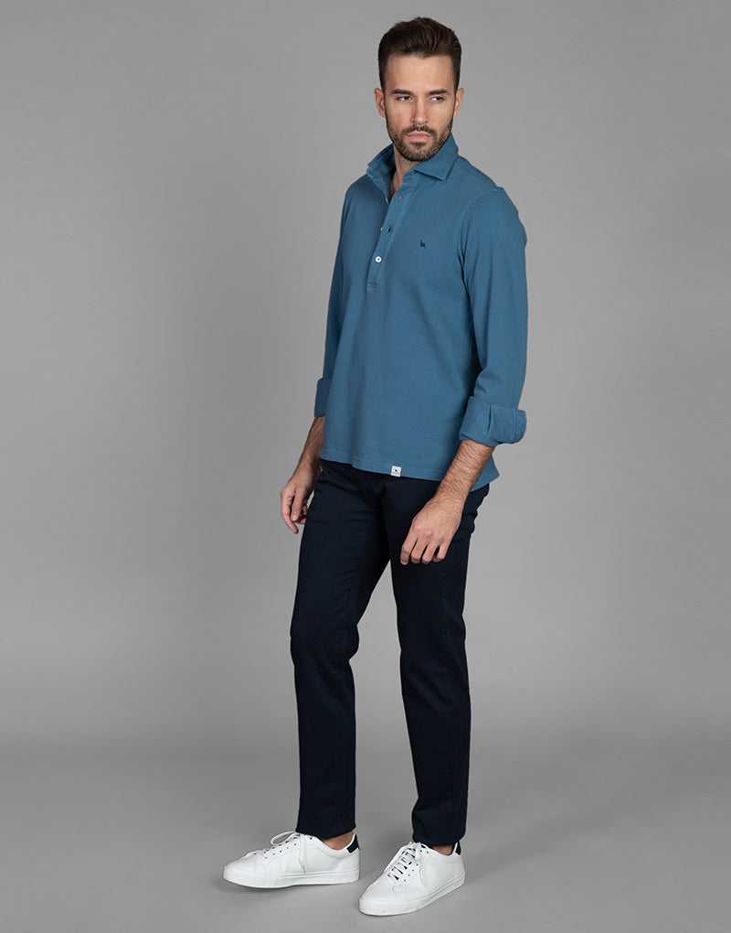 Polera piqué celeste