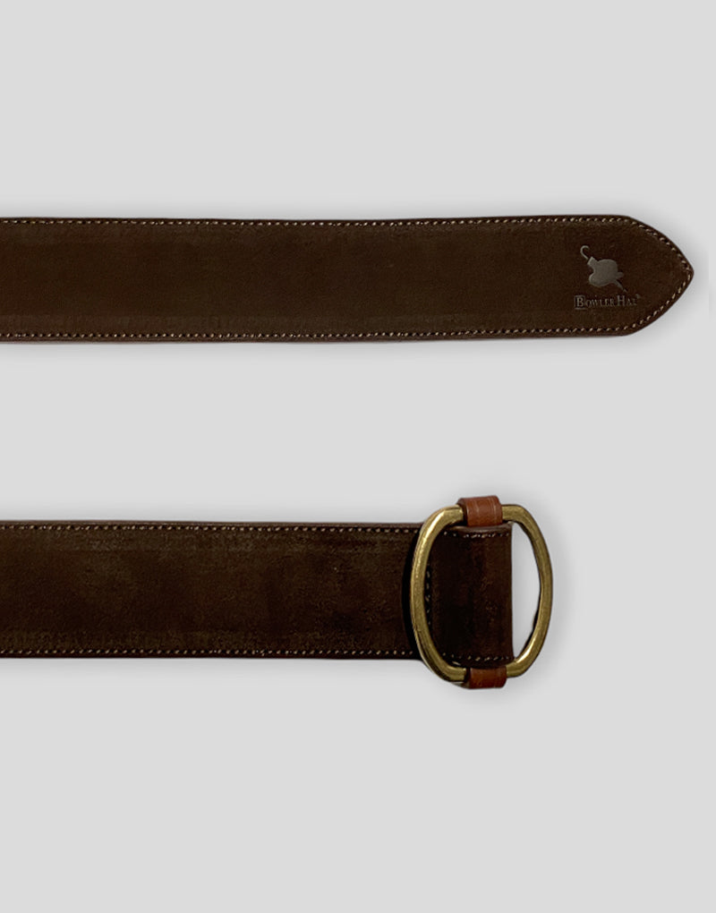 Cinturón serraje marrón hebilla pasada