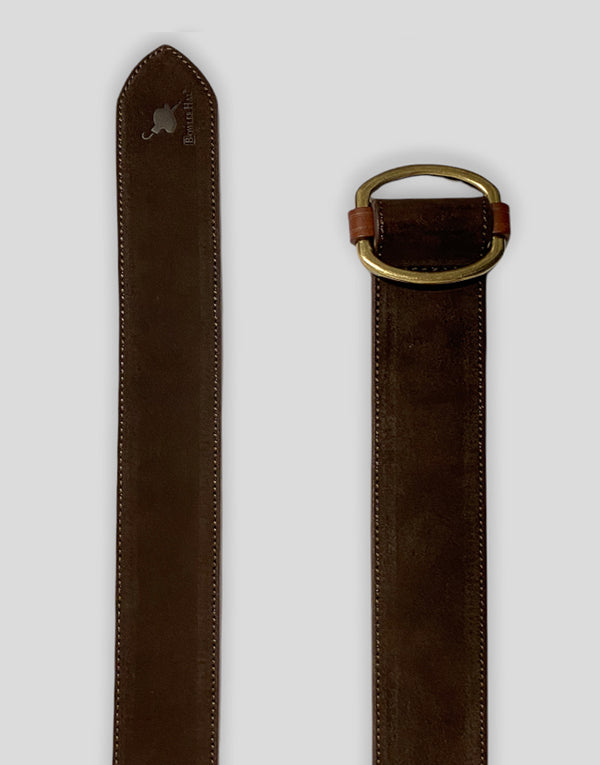 Cinturón serraje marrón hebilla pasada